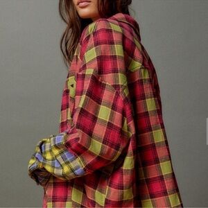 Urban Outfitters Red and Yellow Plaid Button Down Shirt